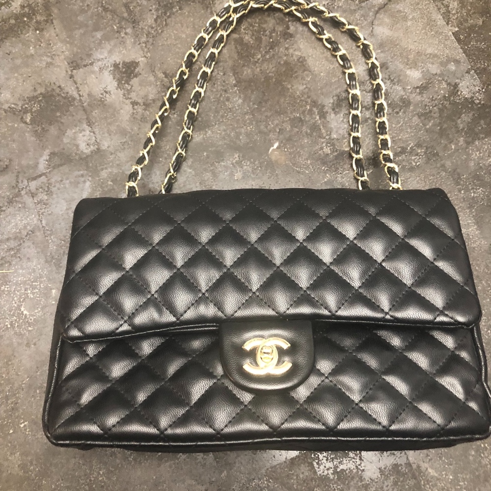 Black Leather Shoulder Bag